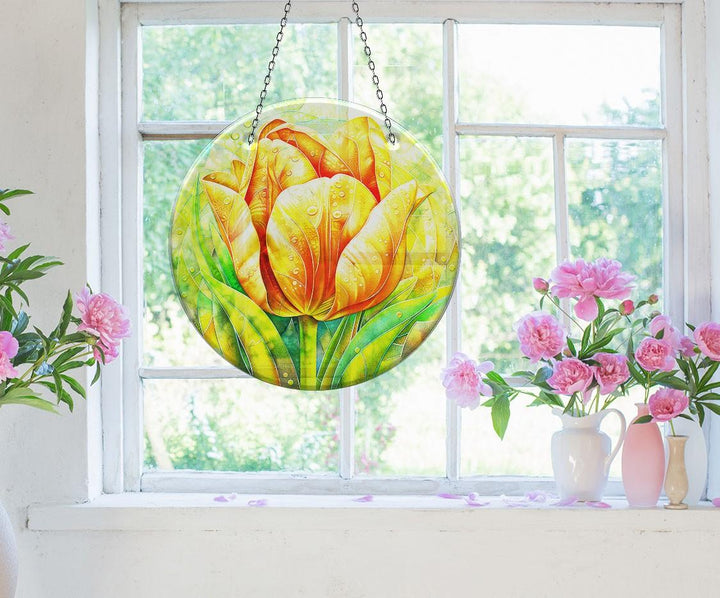 Orange Flower Suncatcher Decor Sun Catchers | Myphotostation
