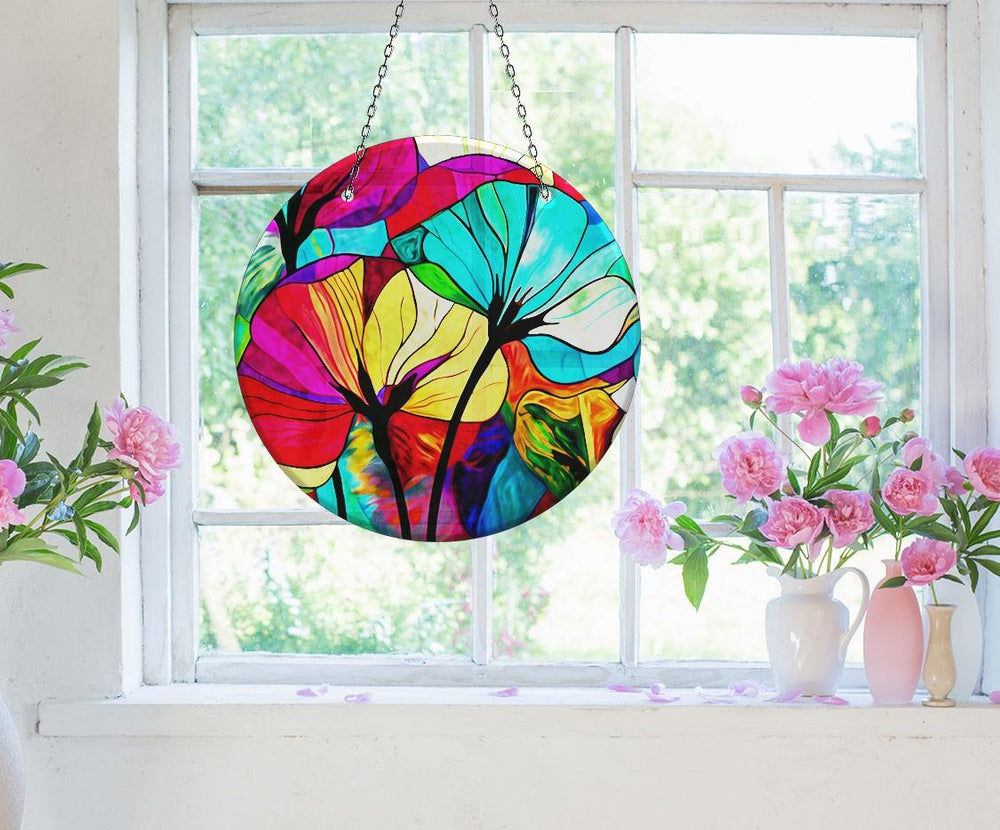 Red Turquoise Suncatcher Colorful Sun | Myphotostation 
