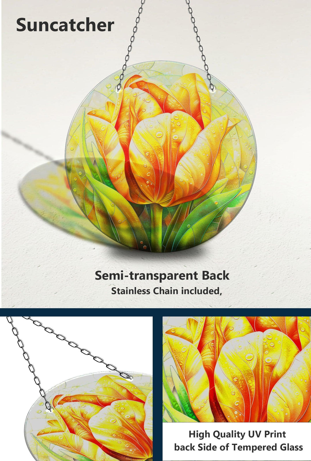 Orangefarbener Blumen-Sonnenfänger-Dekor