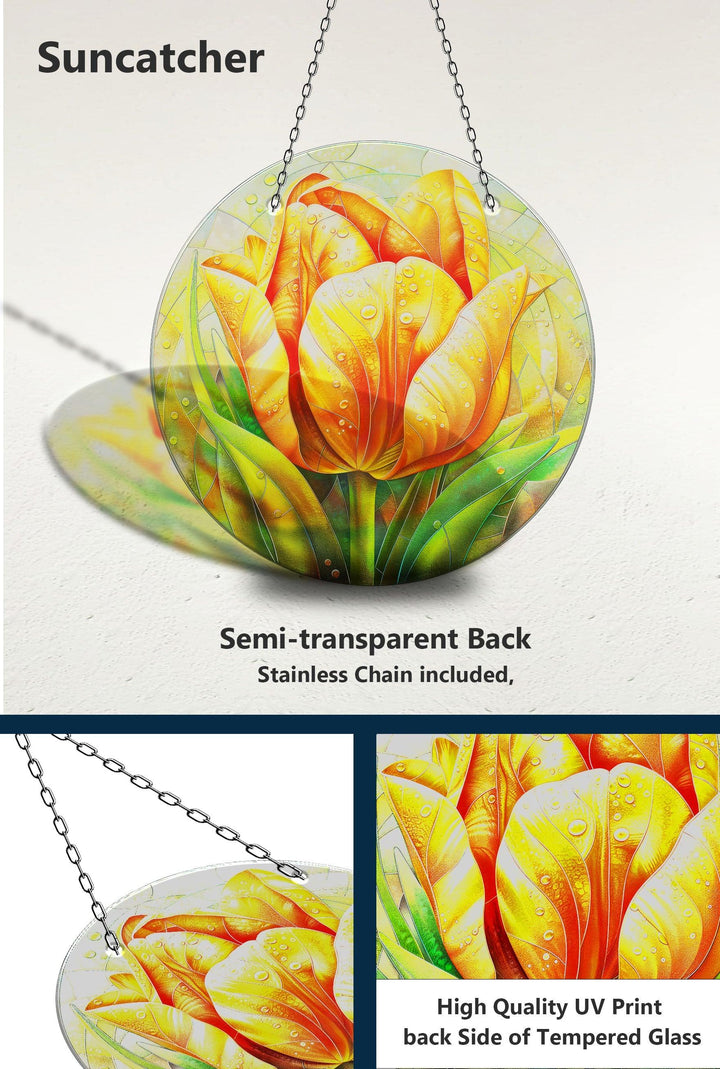 Orangefarbener Blumen-Sonnenfänger-Dekor
