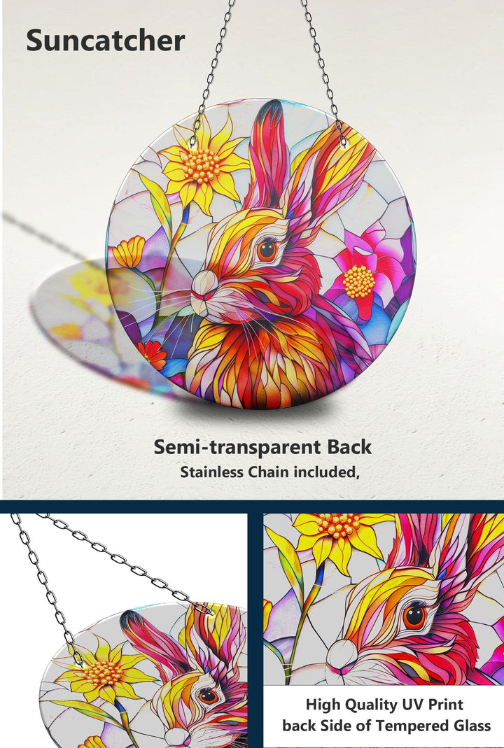 Colorful Rabbit Suncatcher Decor