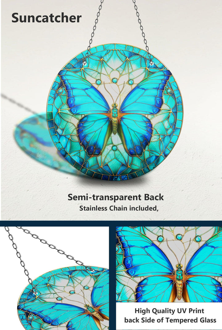Glänzend blauer Schmetterlings-Sonnenfänger