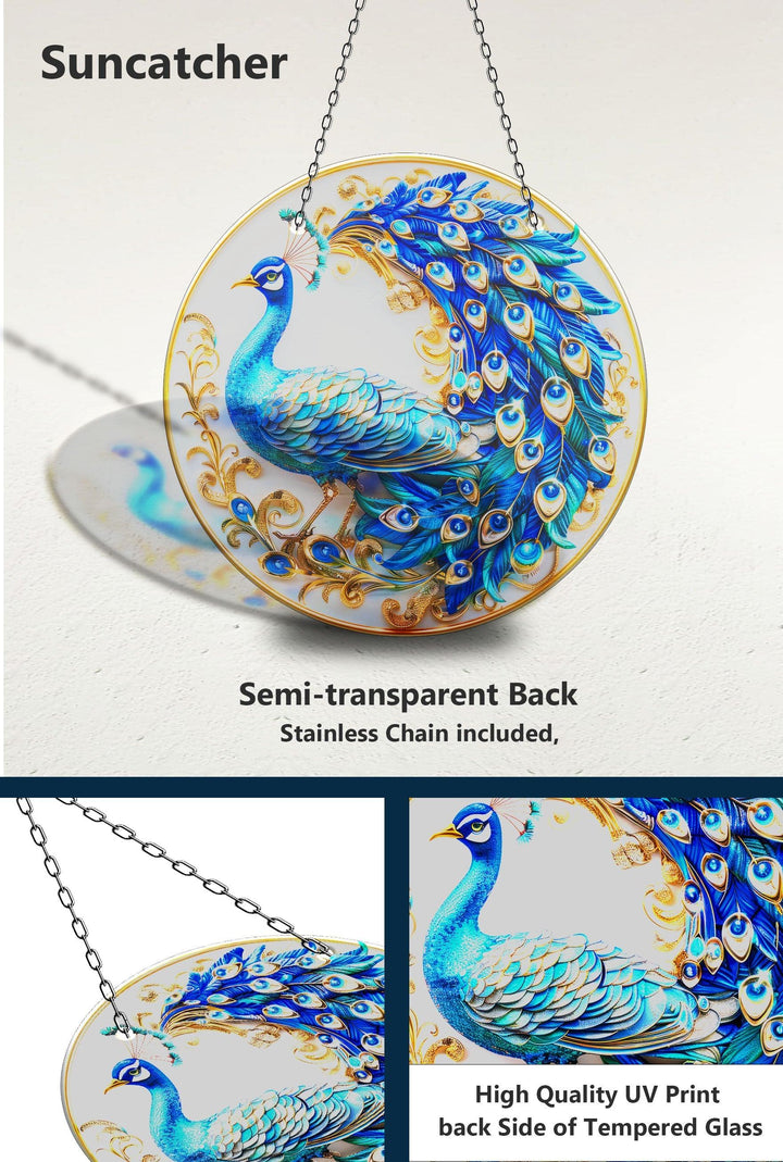 Blauer Pfau Sonnenfänger Dekor