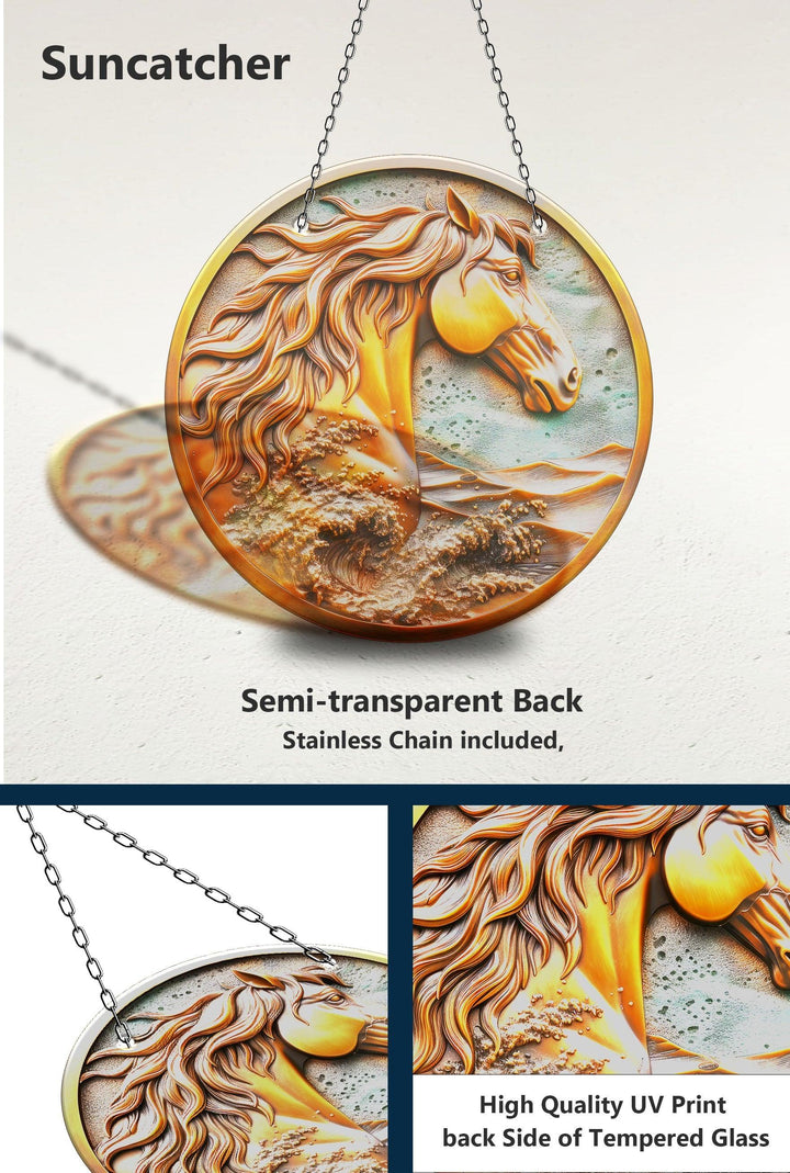 Sonnenfänger mit goldenem Pferd