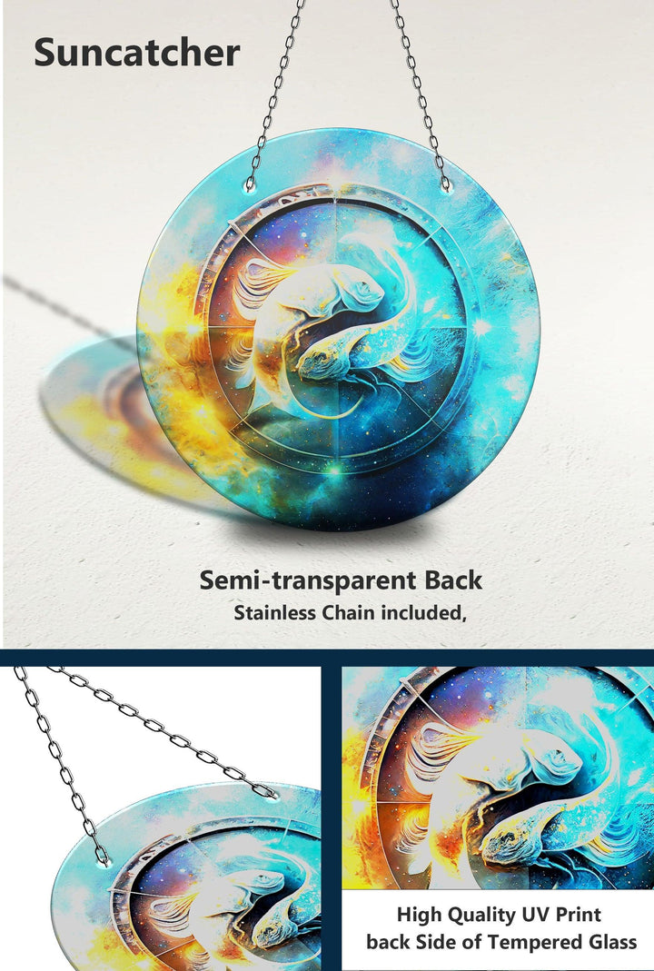 Koi Fisch Blau Sonnenfänger Dekor