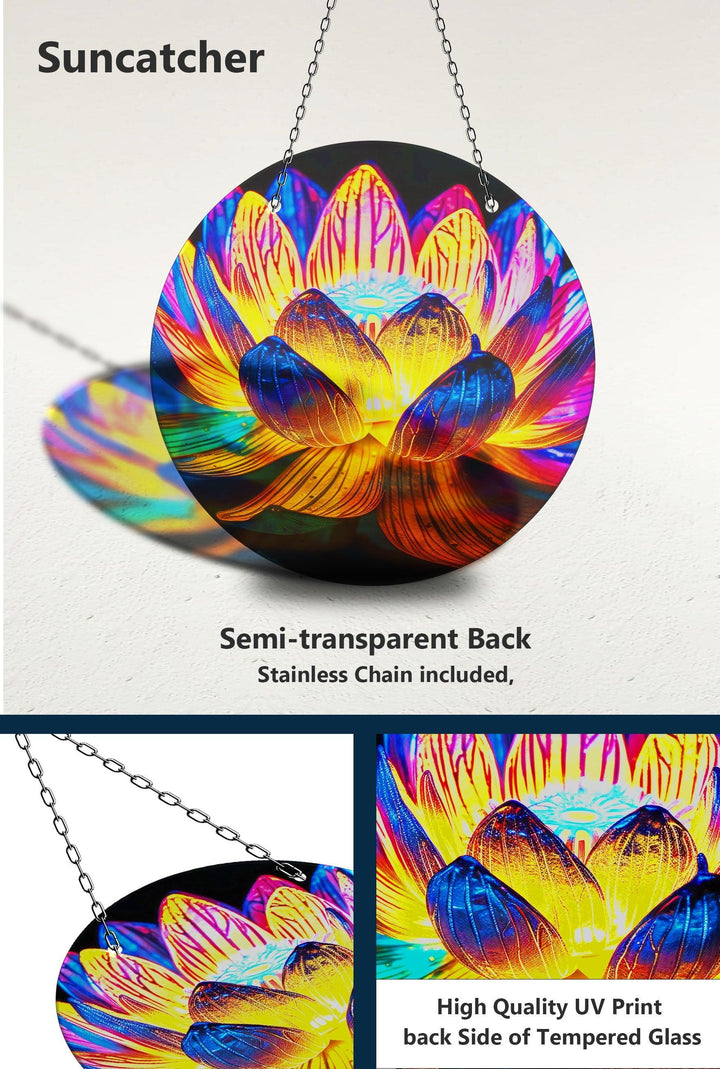 Orangefarbener Lotus-Sonnenfänger-Dekor