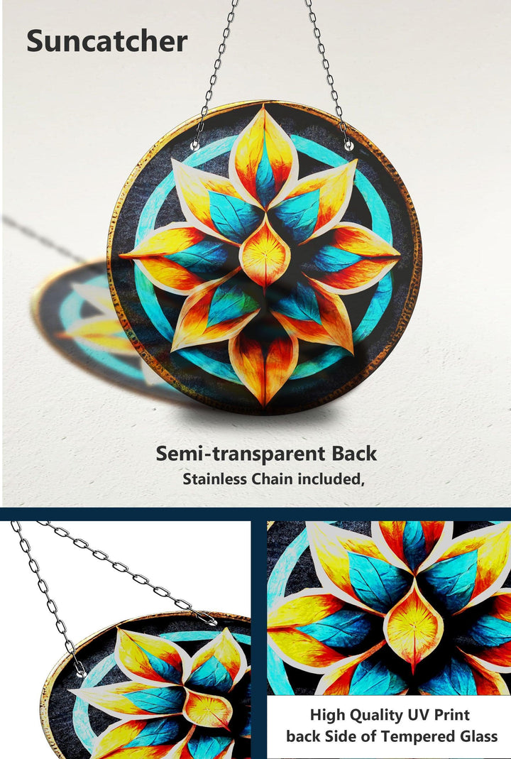 Türkisfarbener Lotus-Sonnenfänger-Dekor
