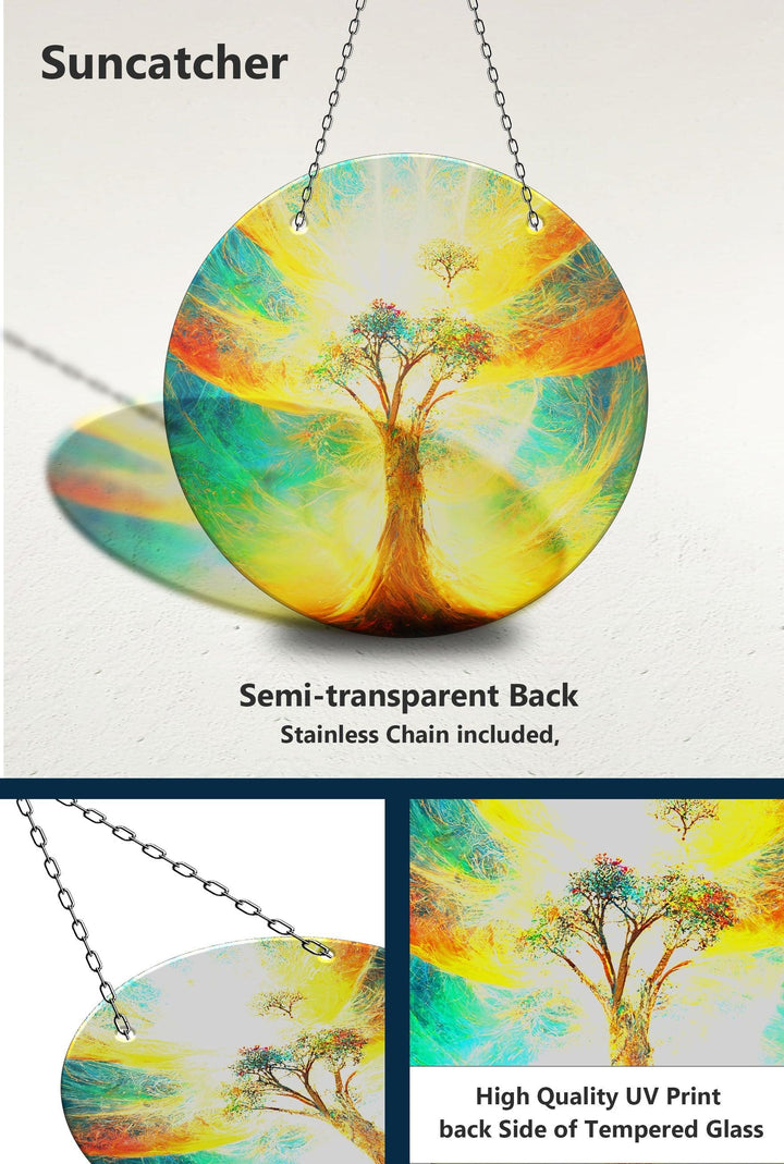 Yellow Life of tree Suncatcher Decor