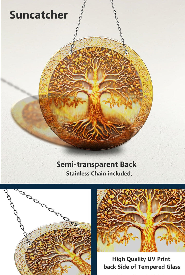 Goldener Sonnenfänger mit Lebensbaum