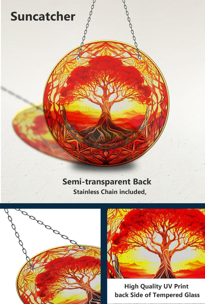Red Life of tree Suncatcher