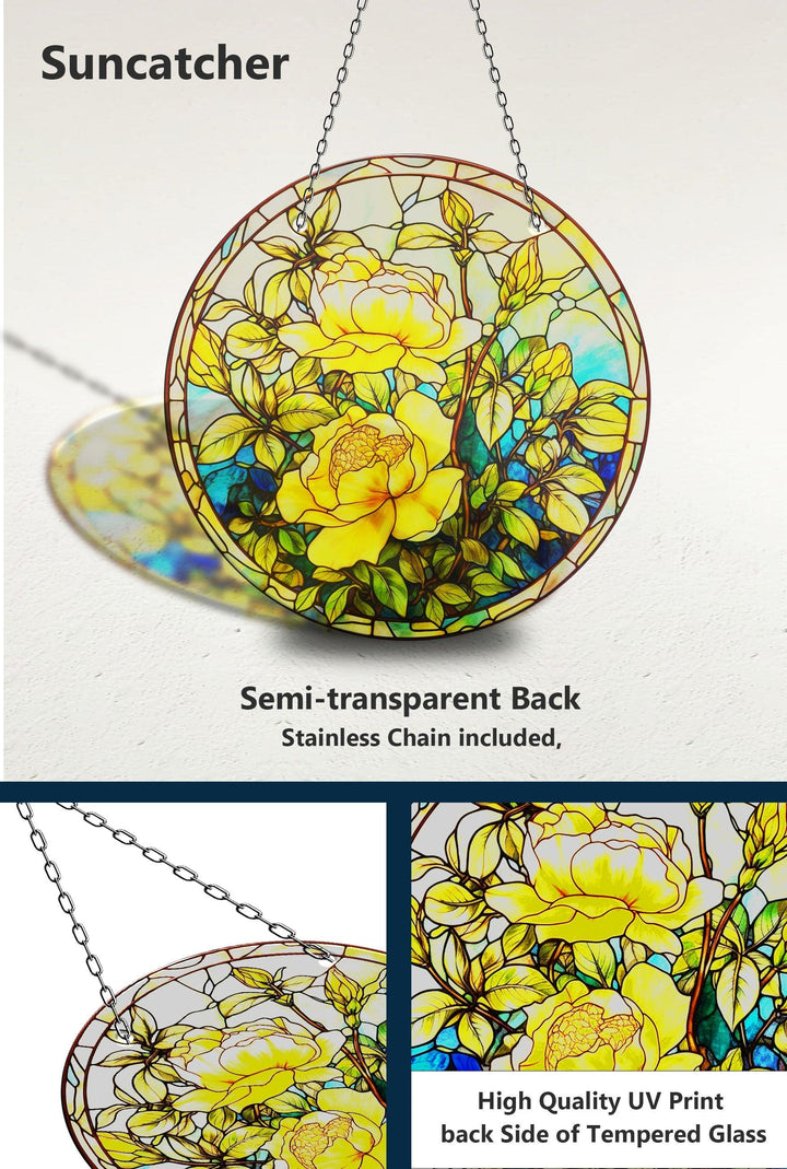 Gelbes botanisches Sonnenfänger-Dekor
