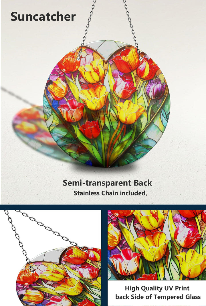 Orange Vintage Floral Suncatcher - MyPhotoStation