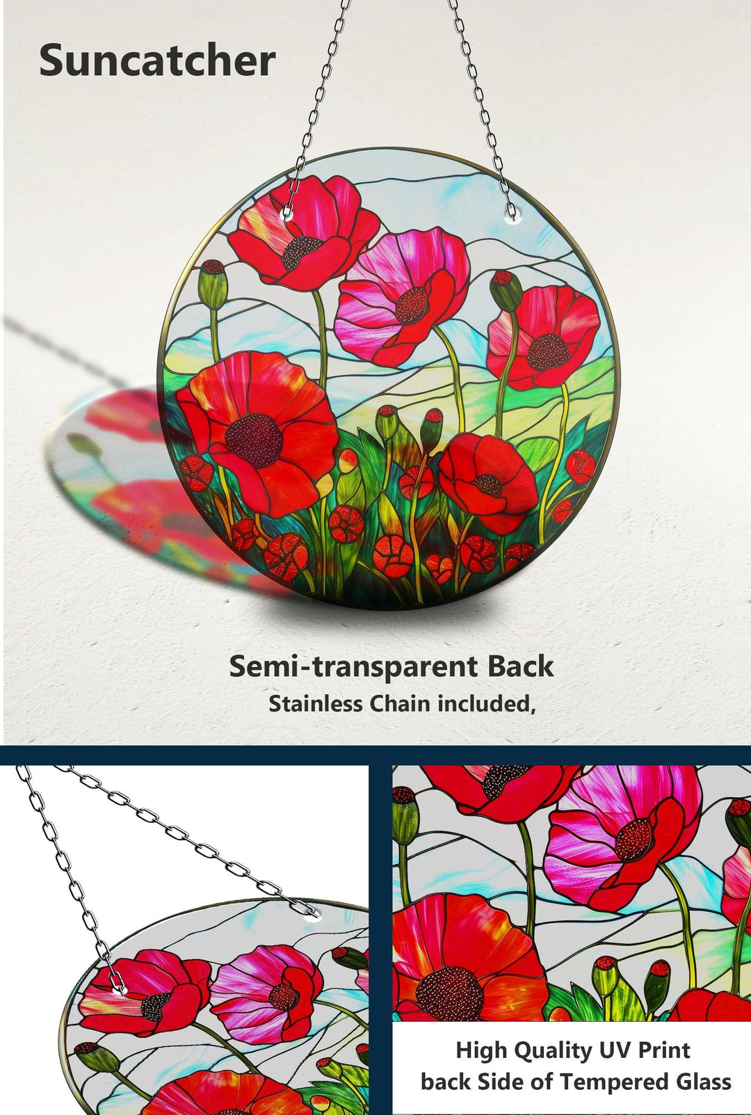Sonnenfänger mit roter Mohnblume