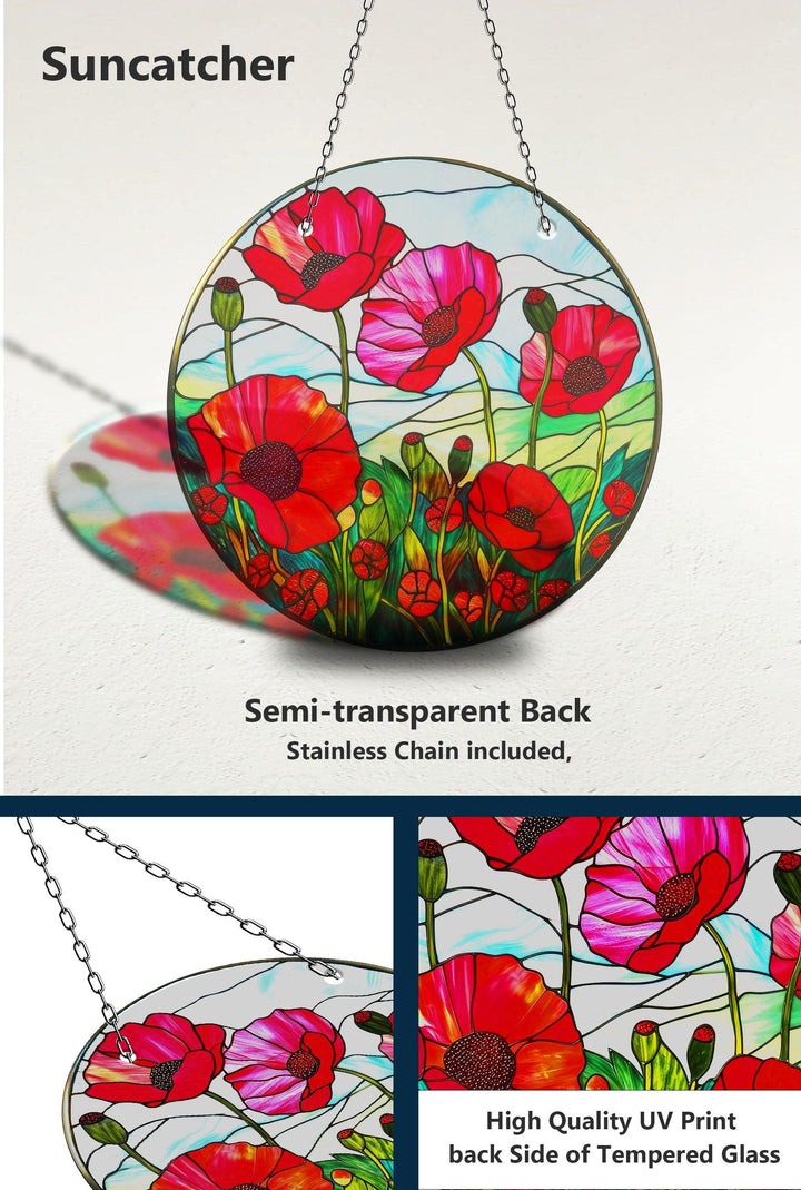 Sonnenfänger mit roter Mohnblume