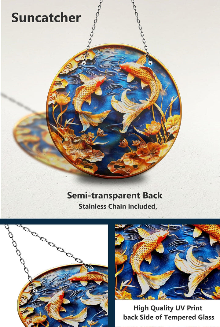 Koi Fische Blau Sonnenfänger Dekor