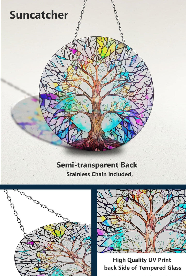 White Life of tree Suncatcher