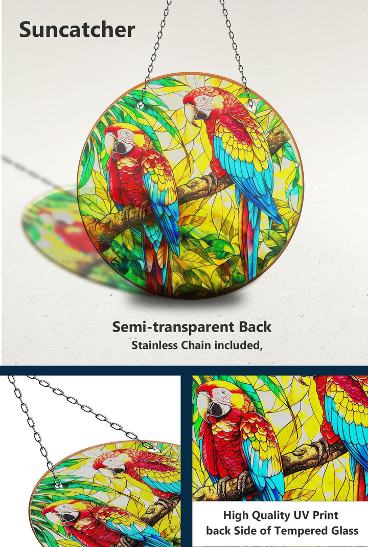 Colorful Parrots Suncatcher Decor - MyPhotoStation