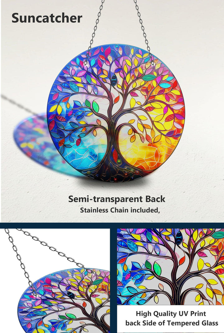 Purple & Red Life of tree Suncatcher