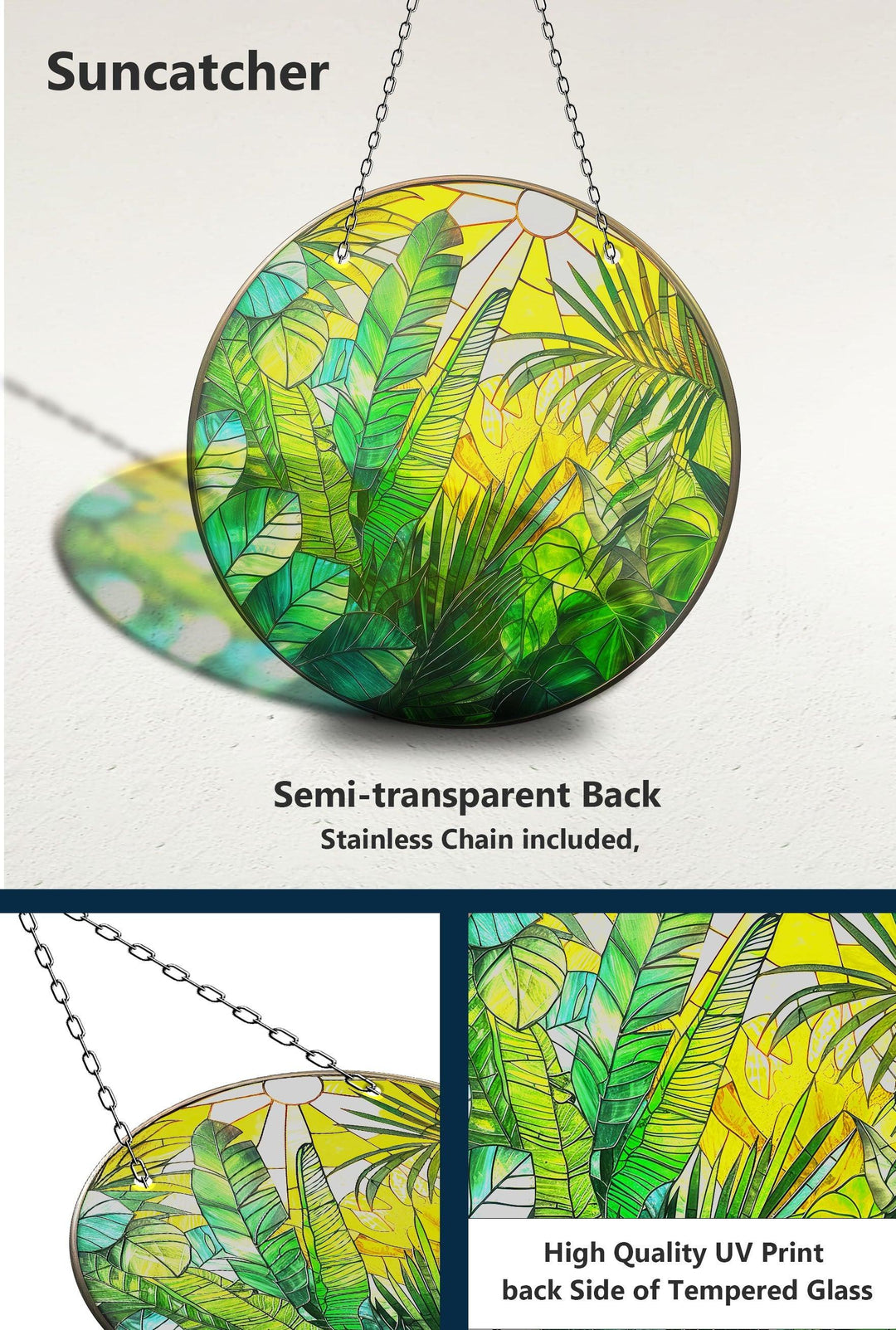 Stained Leaves Suncatcher Decor