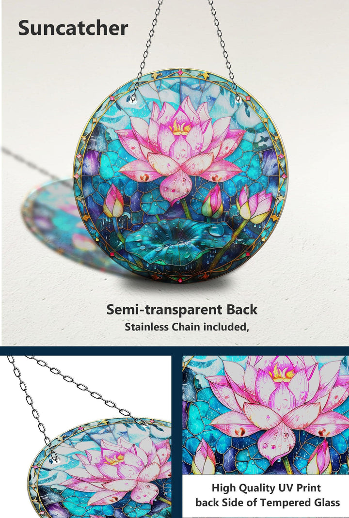 Rosa Lotus Sonnenfänger Dekor