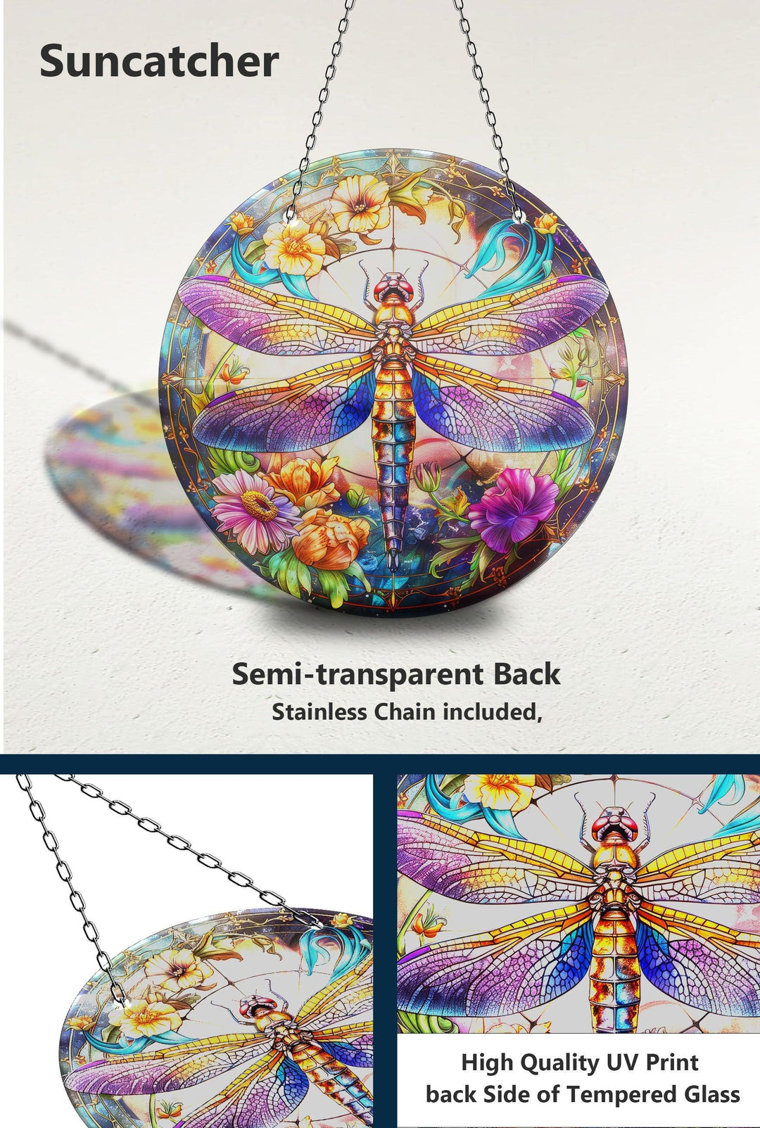 Colorful Dragonfly Suncatcher Decor - MyPhotoStation