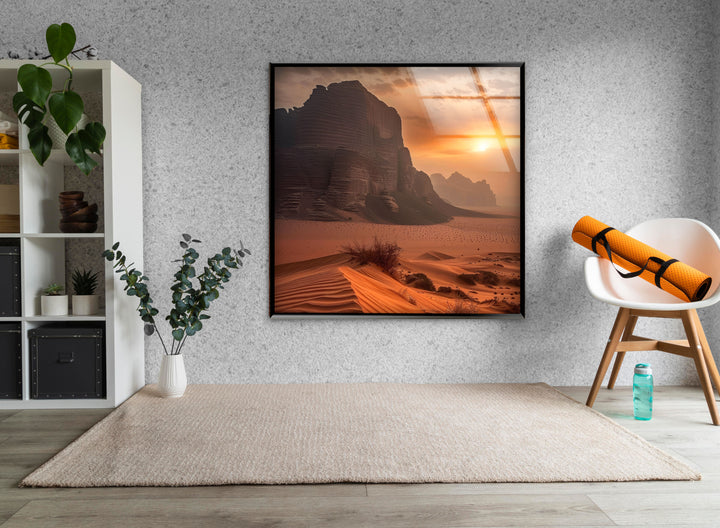 Desert Landscape Glass Wall Art custom glass photo prints, large glass prints
