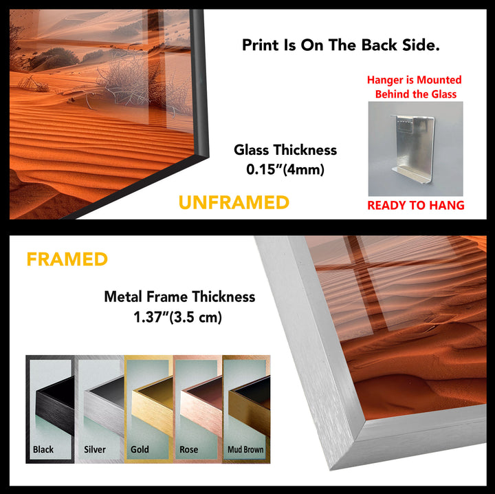 Desert Landscape Glass Wall Art