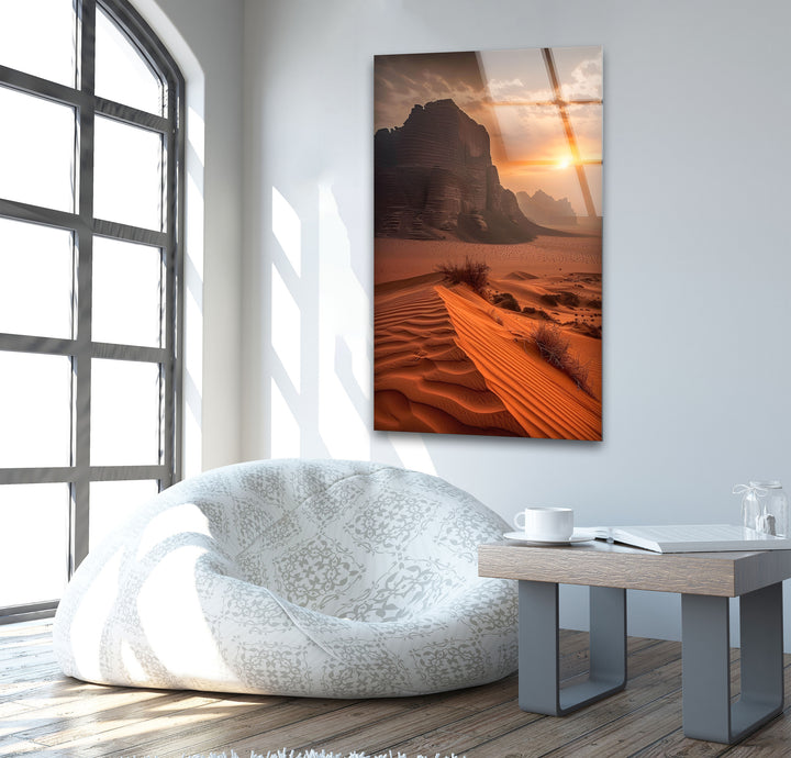 Desert Landscape Glass Wall Art custom glass pictures, glass art prints
