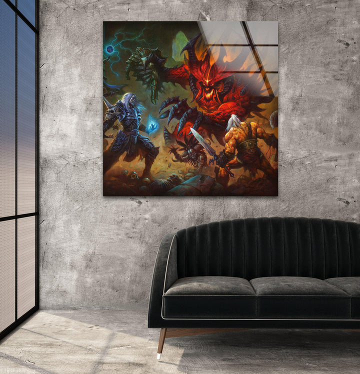 Diablo 3 Glass Wall Art print picture on glass, Tempered Glass Wall Art
