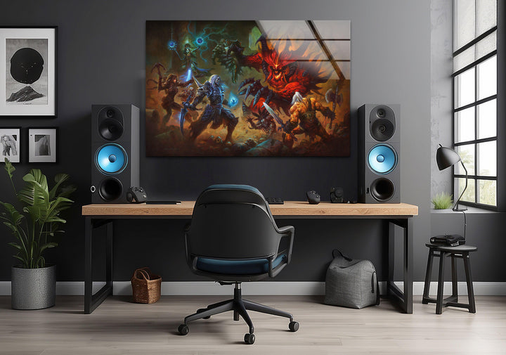 Diablo 3 Glass Wall Art print on glass, glass printed photos
