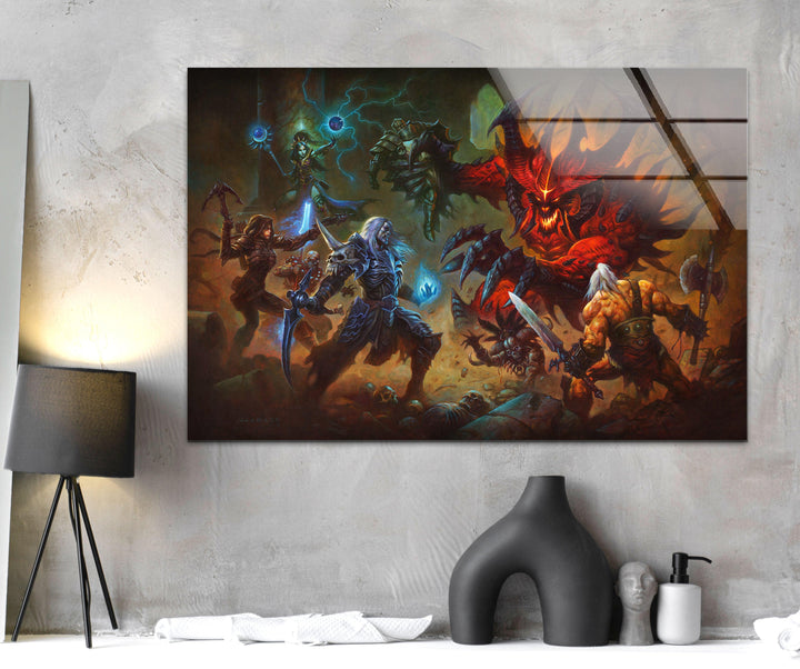 Diablo 3 Glass Wall Art glass art painting, glass art for the Wall

