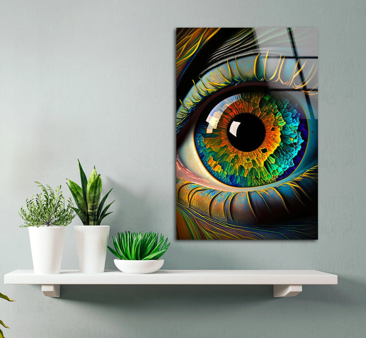 Colorful Eye Wall Art – Hyperrealistic Glass Print with Multicolor Iris for Bold, Modern, and Artistic Interiors - MyPhotoStation