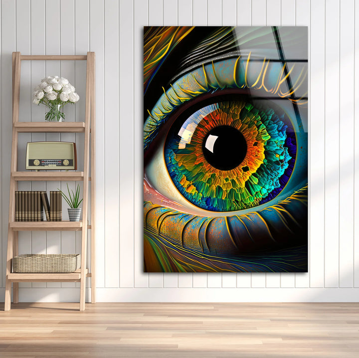 Colorful Eye Wall Art – Hyperrealistic Glass Print with Multicolor Iris for Bold, Modern, and Artistic Interiors - MyPhotoStation