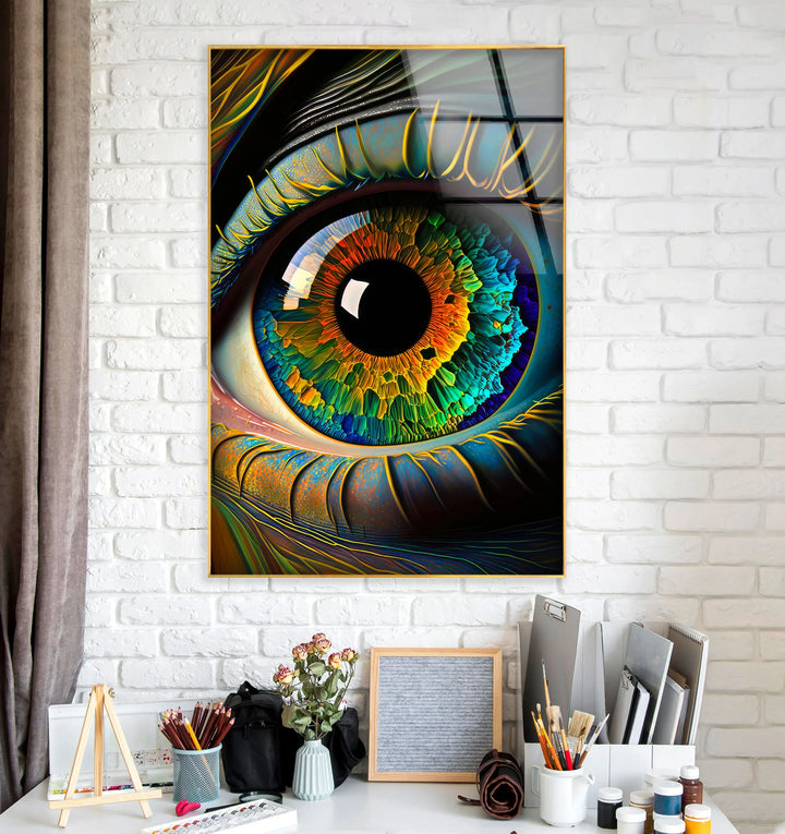 Colorful Eye Wall Art – Hyperrealistic Glass Print with Multicolor Iris for Bold, Modern, and Artistic Interiors - MyPhotoStation