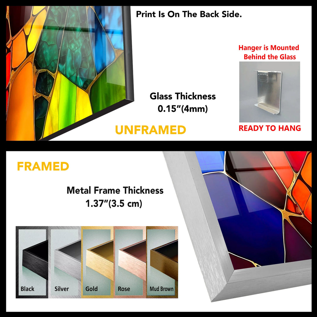 Colorful Stained Glass Wall Art – Abstract Fractured Glass Print for Artistic, Modern, and Eclectic Interiors - MyPhotoStation