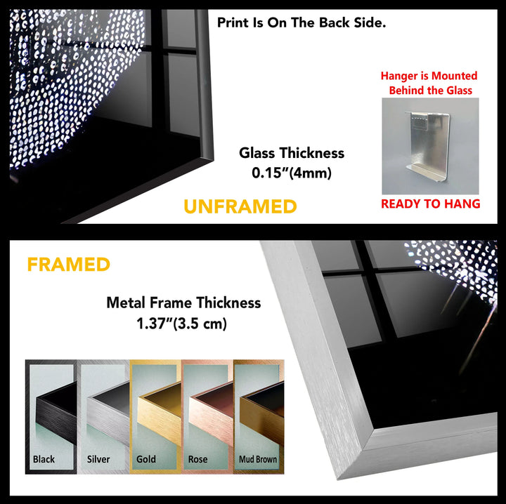 Crystal Skull Wall Art – Sparkling Glass Print with Diamond Skull Design on Black for Glam Rock and Modern Interiors - MyPhotoStation
