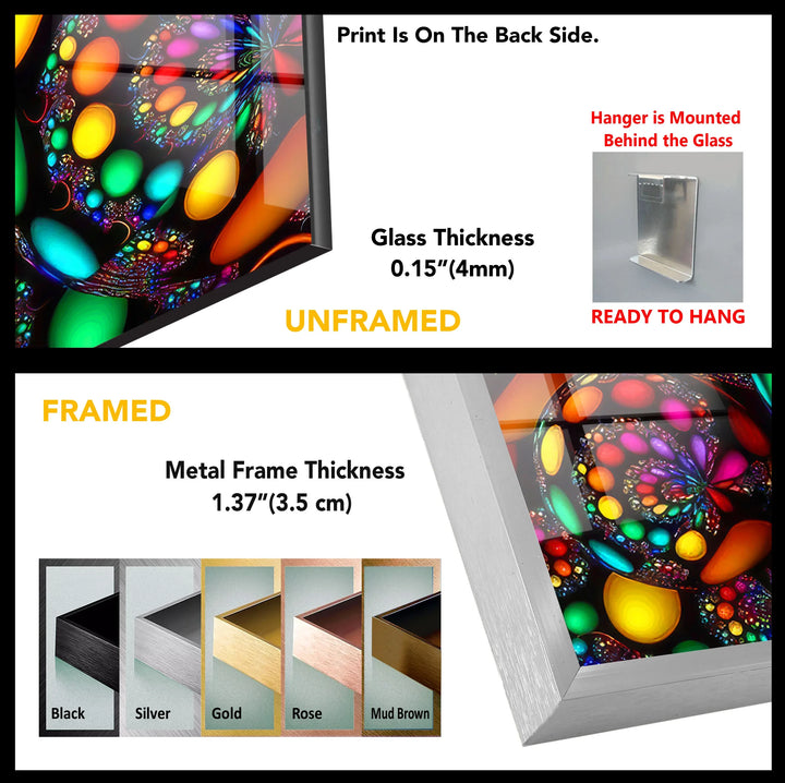 Psychedelic Fractal Wall Art – Vibrant Multicolor Glass Print with Spiral Design for Bold Modern Interiors - MyPhotoStation