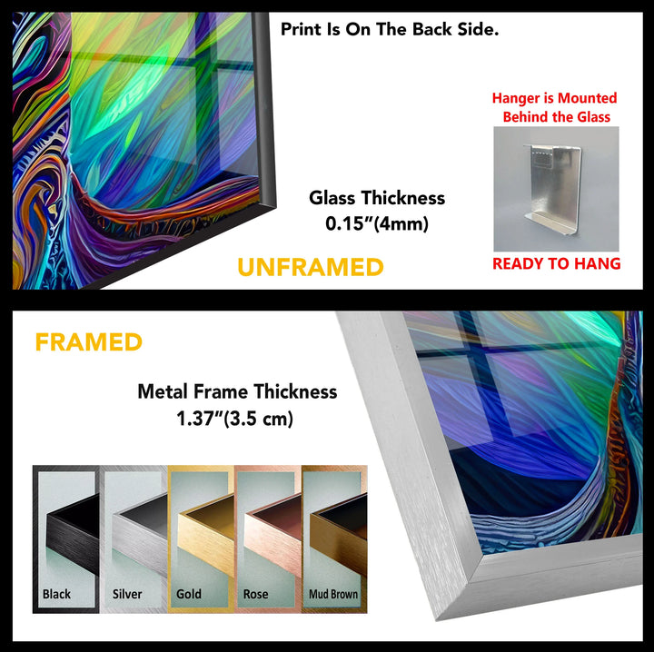 Psychedelic Tree Wall Art – Colorful Abstract Glass Print with Swirling Trunk for Modern and Artistic Interiors - MyPhotoStation