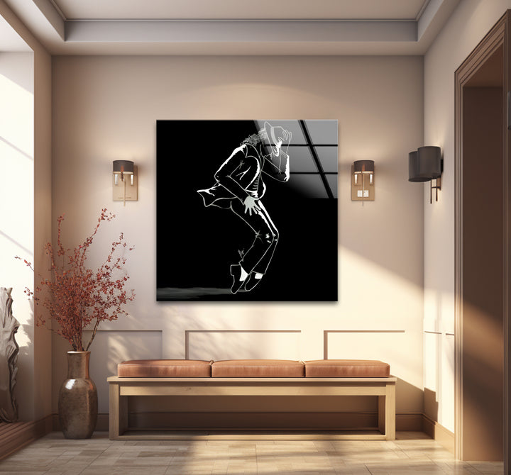 Modern black and white paintings of Michael Jackson, blending his iconic persona with abstract artistry.