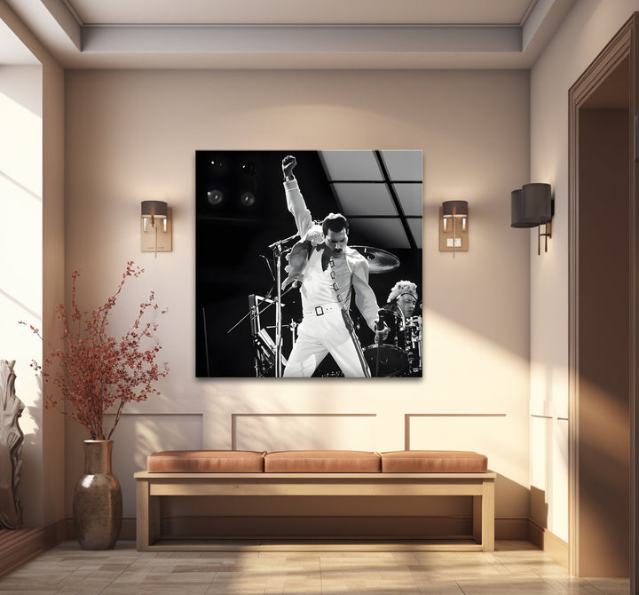 Freddie Mercury black and white paintings, perfect for living rooms.