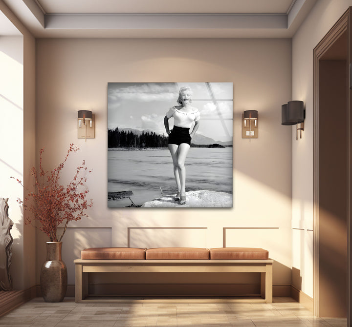 Stunning black and white abstract art of Marilyn Monroe in Alberta, adding elegance to any room.