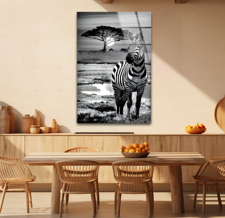 Bold black and white framed art of zebra prints blending natural beauty with artistic flair
