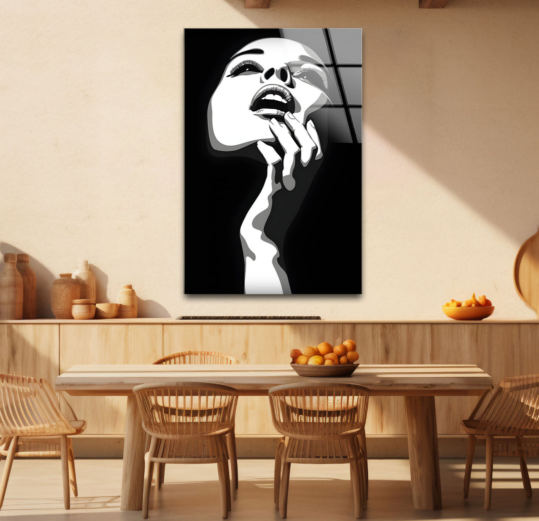 Modern black and white paintings of a woman, showcasing her allure with intricate artistic shading.