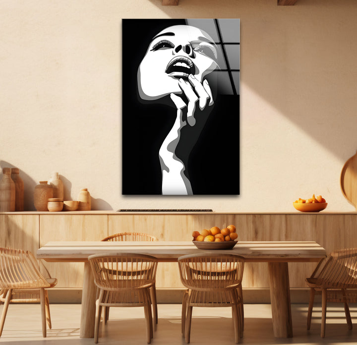 Modern black and white paintings of a woman, showcasing her allure with intricate artistic shading.
