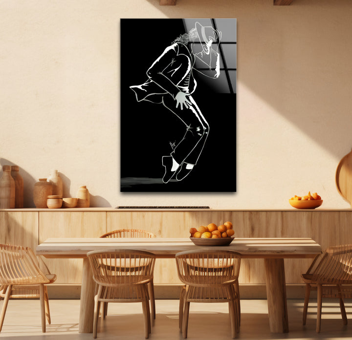 Captivating black and white abstract art celebrating Michael Jackson’s legacy through a dramatic silhouette.