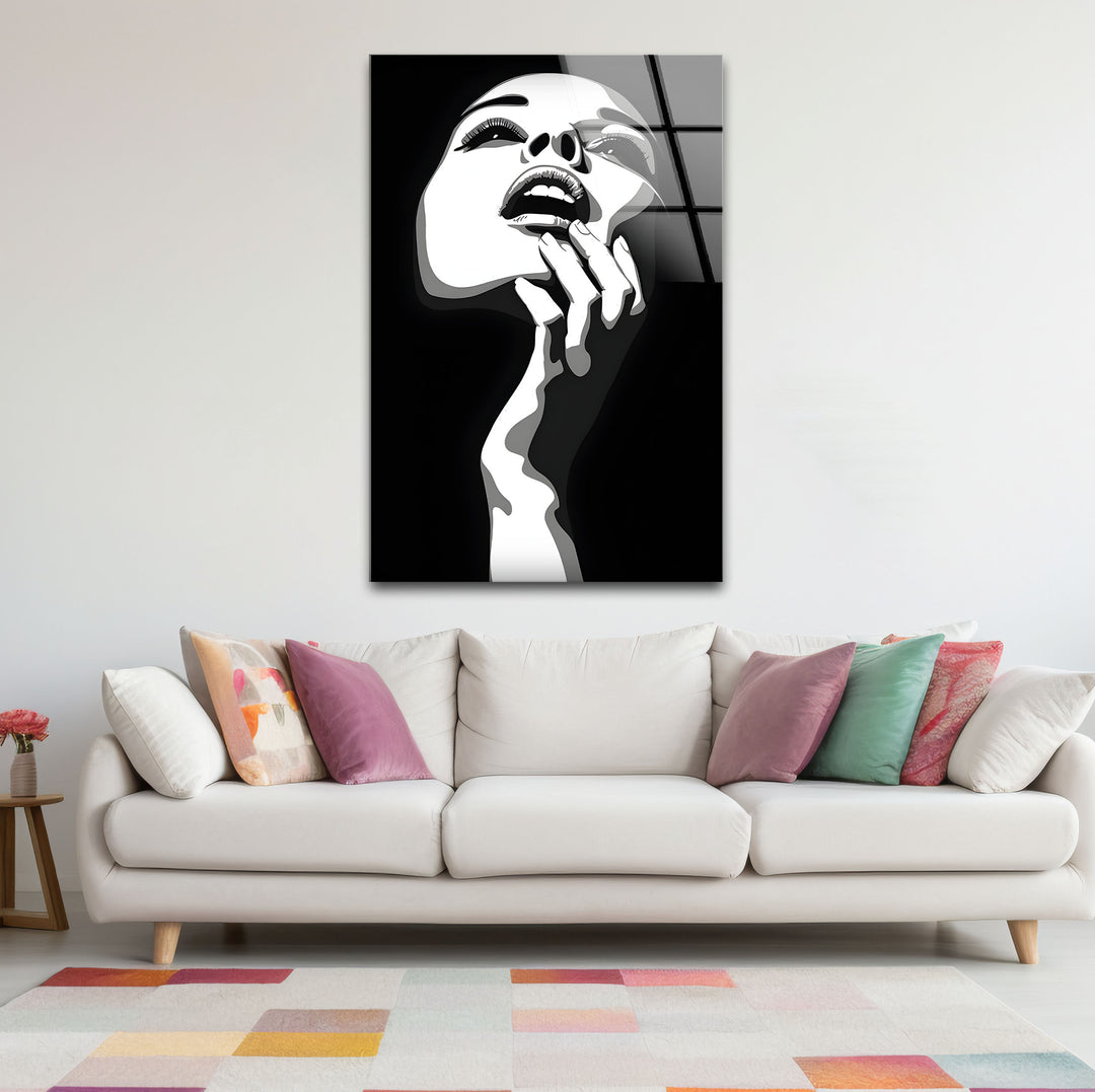 Captivating black and white abstract art highlighting the elegance and depth of a woman’s expression.
