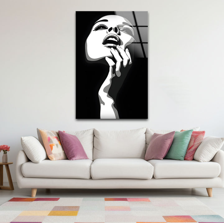 Captivating black and white abstract art highlighting the elegance and depth of a woman’s expression.