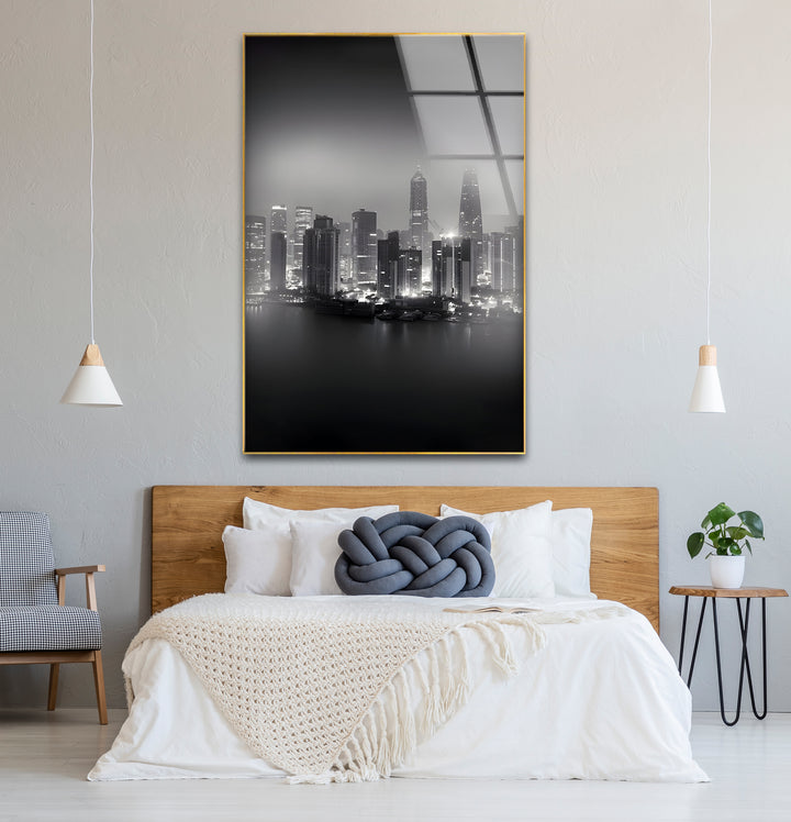 Timeless black and white paintings of Shanghai, perfect for adding a touch of modern elegance to any room.