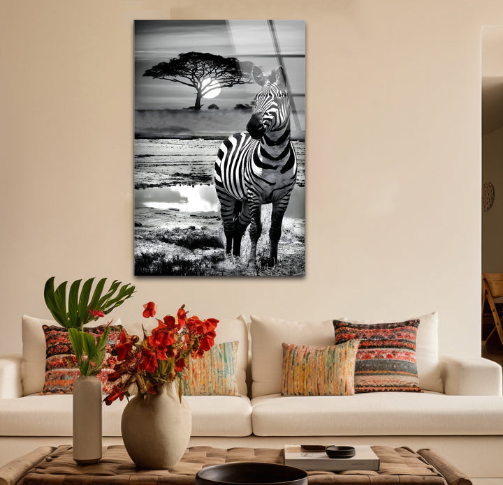 Timeless black and white paintings of zebra prints perfect for adding elegance to any space

