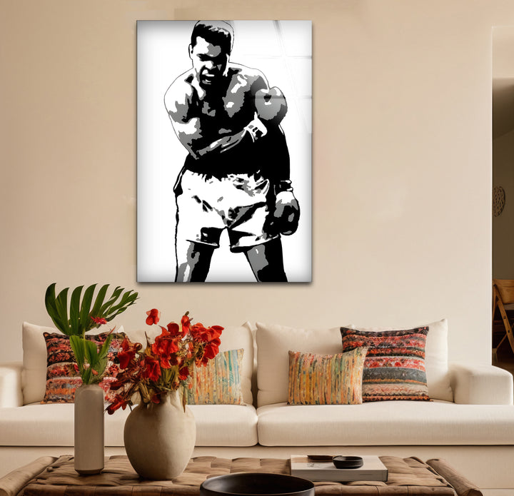 Timeless black and white paintings of Muhammad Ali ideal for fans of the boxing legend
